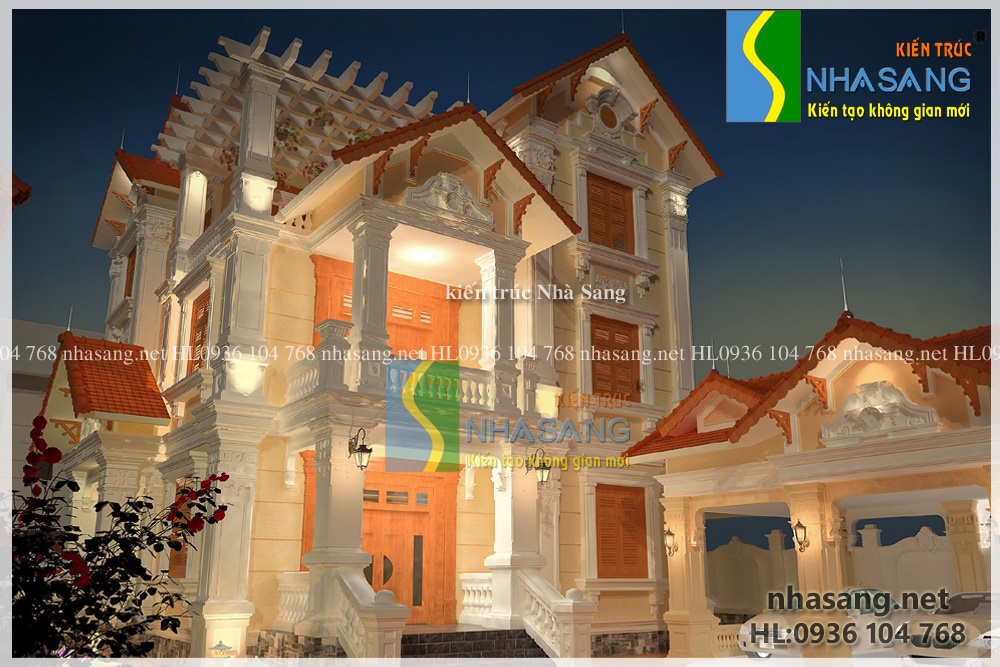 mẫu thiết kế biệt thự tân cổ điển 3 tầng đẹp